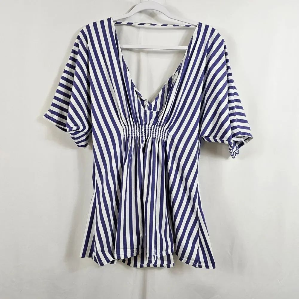 Onia Alessandra Mini Dress Stripe Coverup in Blue and White - Size S